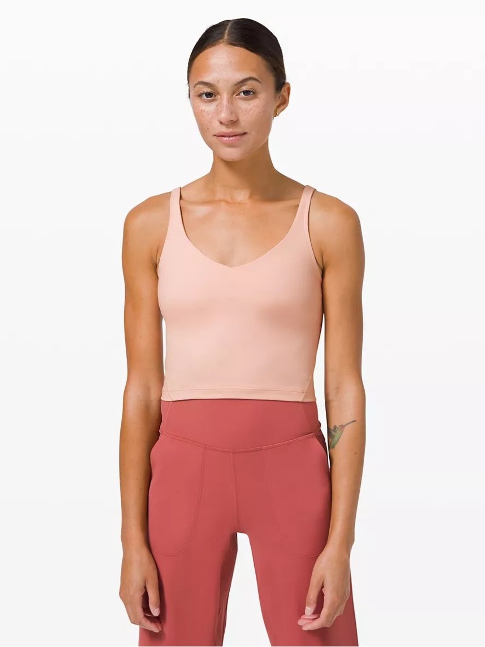 Lululemon Align Tank Top Pink Mist Women’s Size 6 Built-In Bra Cropped Yoga